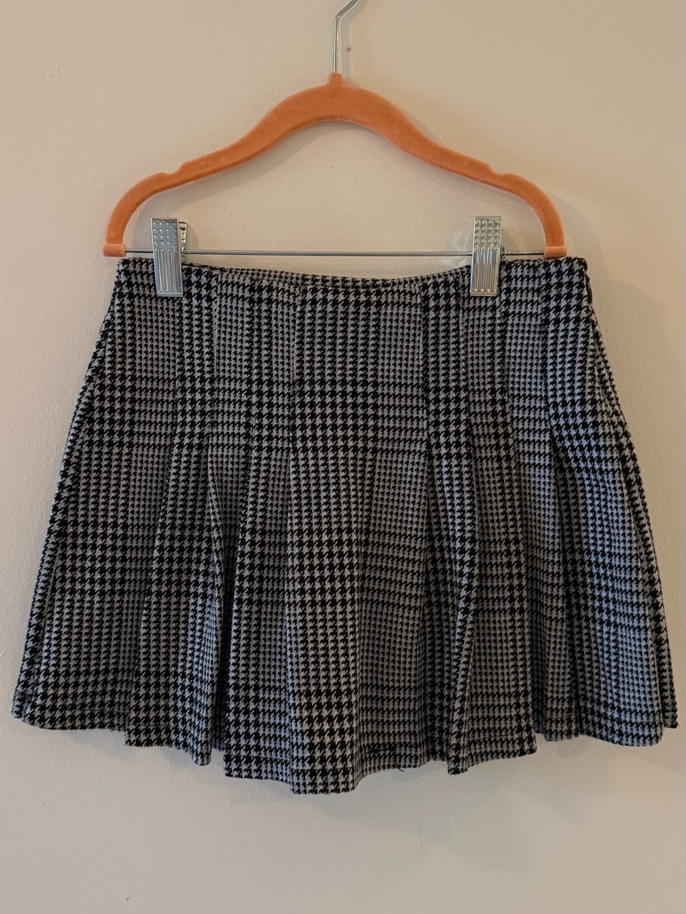 Zara Black & White Houndstooth Pleated Mini Skirt 10 (140)